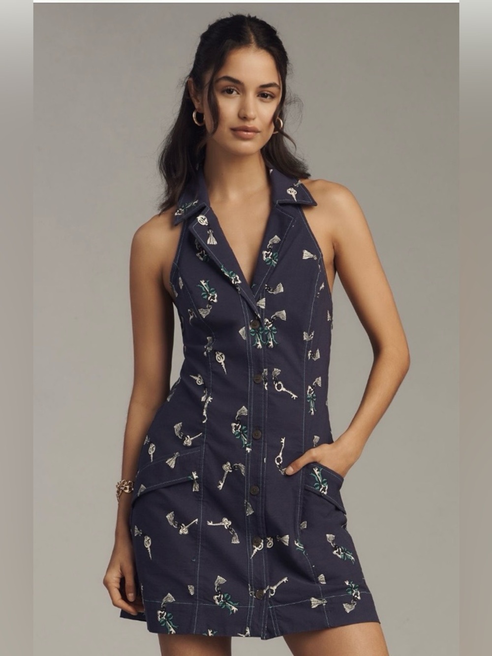 Anthropologie The Amelia Collared Mini Dress by Maeve